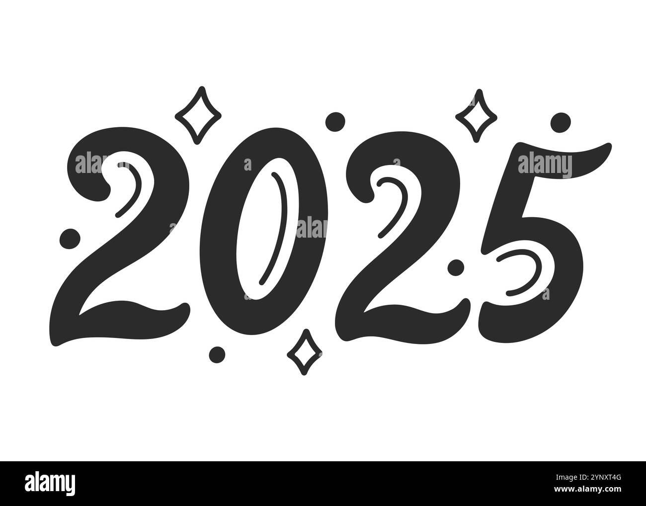 New Year 2025 Hand Lettering Banner Vector Numbers Stock Vector Image & Art Alamy