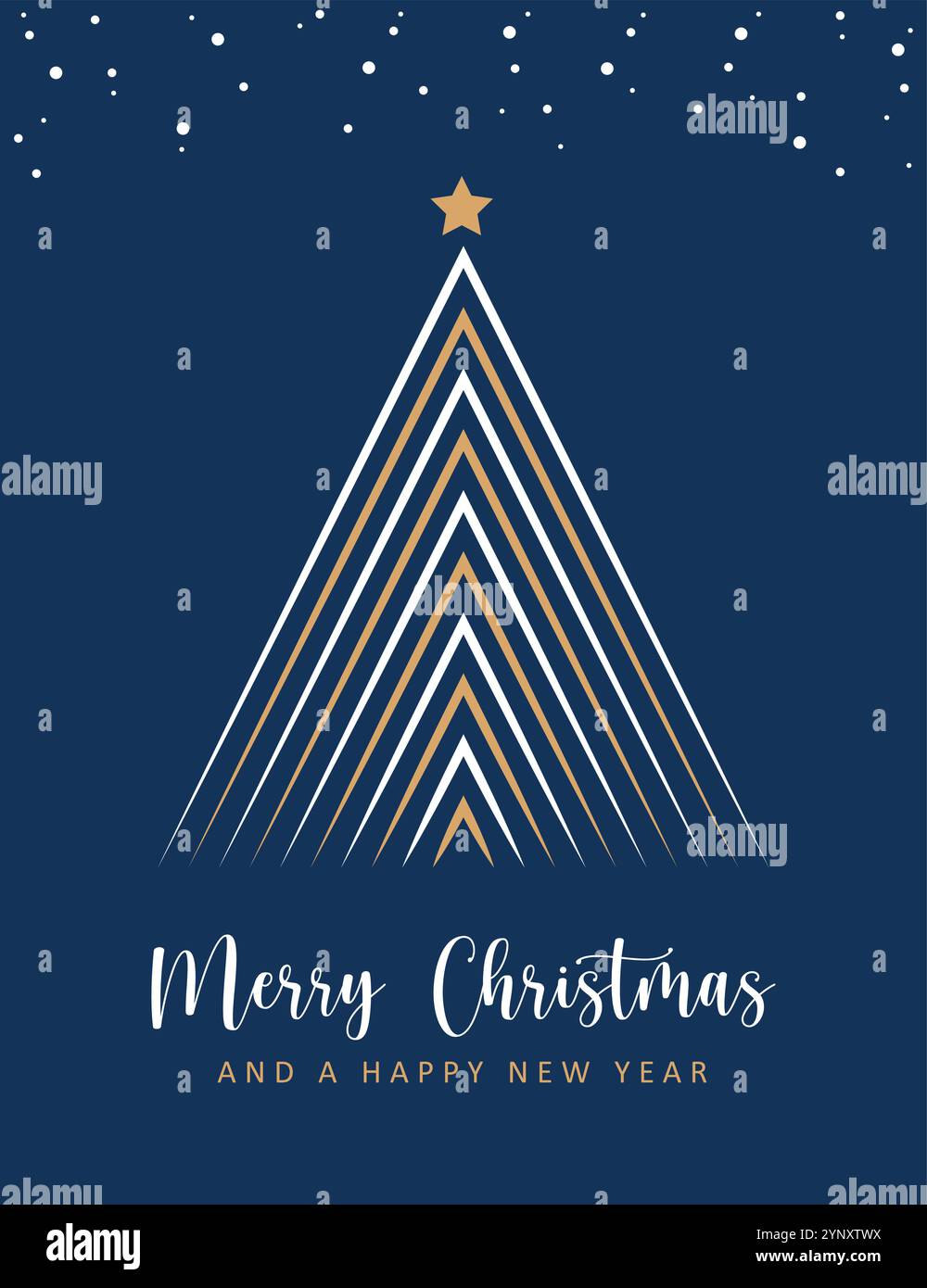 christmas greeting card with minimalistic fir tree vector illustration ...