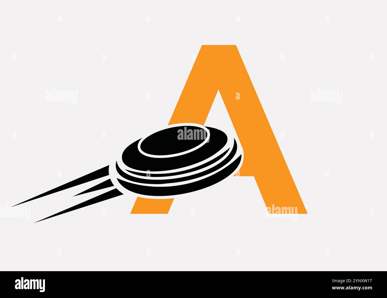 Initial Letter A Hockey Puck Logo Vector Template Stock Vector
