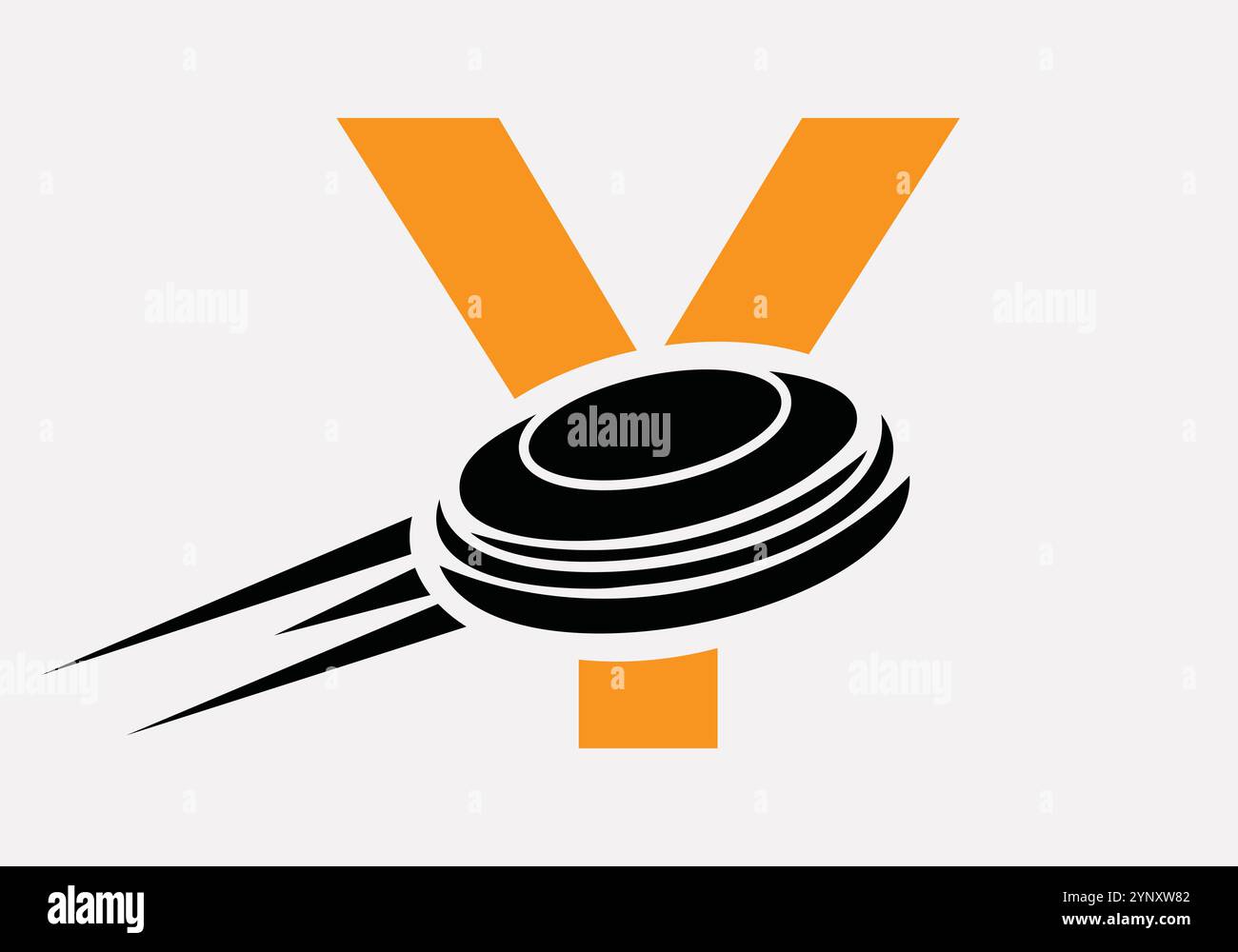 Initial Letter Y Hockey Puck Logo Vector Template Stock Vector