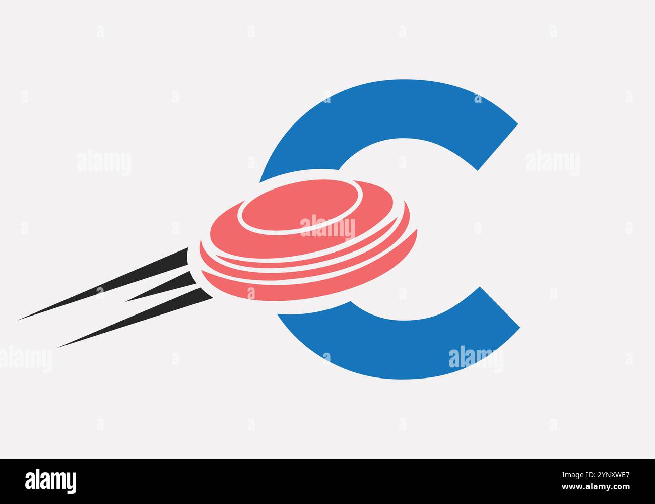 Initial Letter C Hockey Puck Logo Vector Template Stock Vector