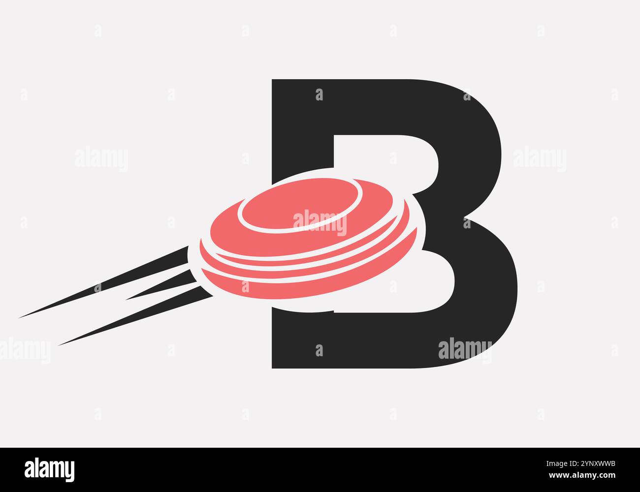 Initial Letter B Hockey Puck Logo Vector Template Stock Vector