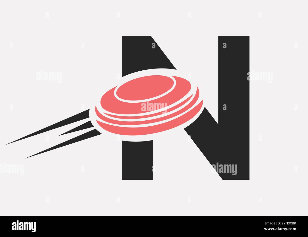 Initial Letter N Hockey Puck Logo Vector Template Stock Vector
