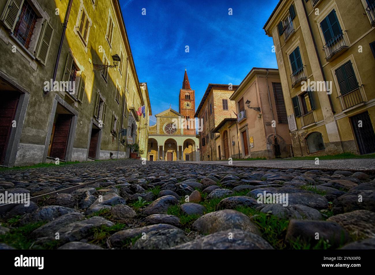 Surface level view of Acqui Cathedral, Acqui Terme, Alessandria, Piedmont, Italy Stock Photo