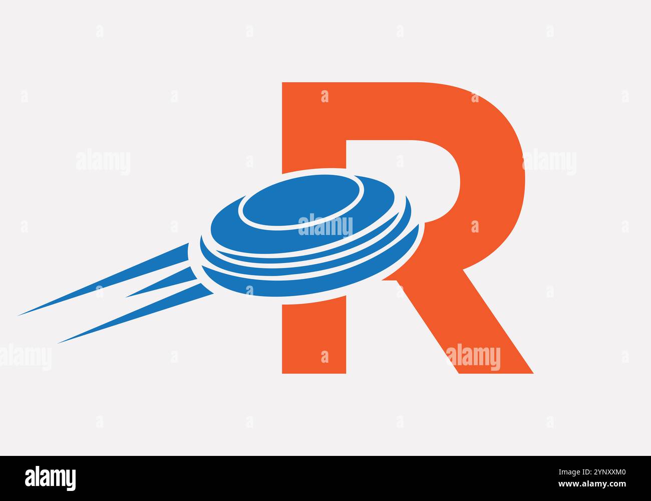 Initial Letter R Hockey Puck Logo Vector Template Stock Vector