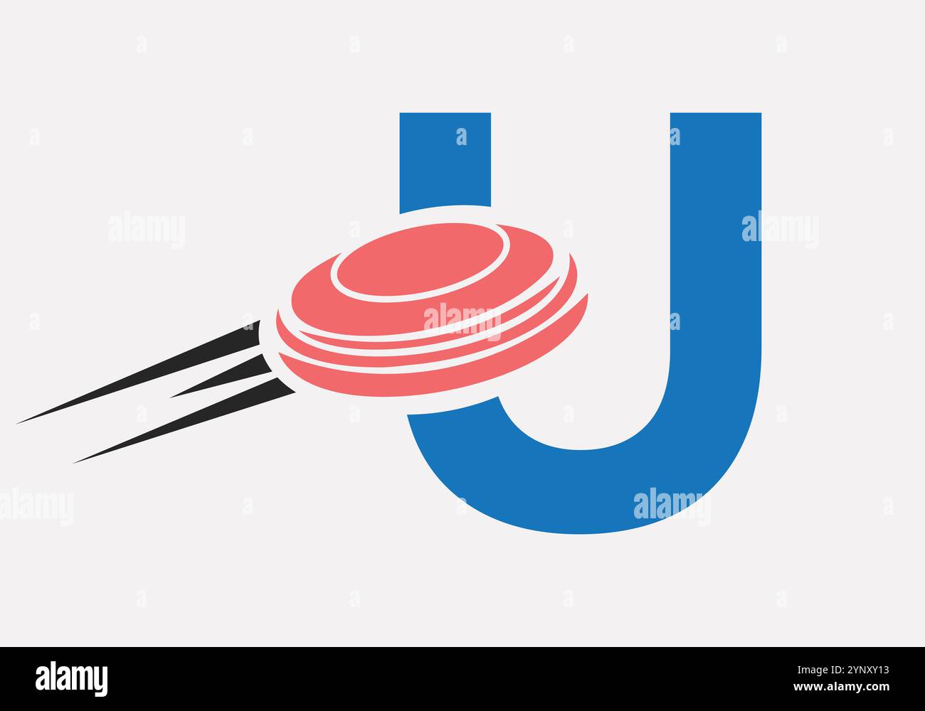 Initial Letter U Hockey Puck Logo Vector Template Stock Vector