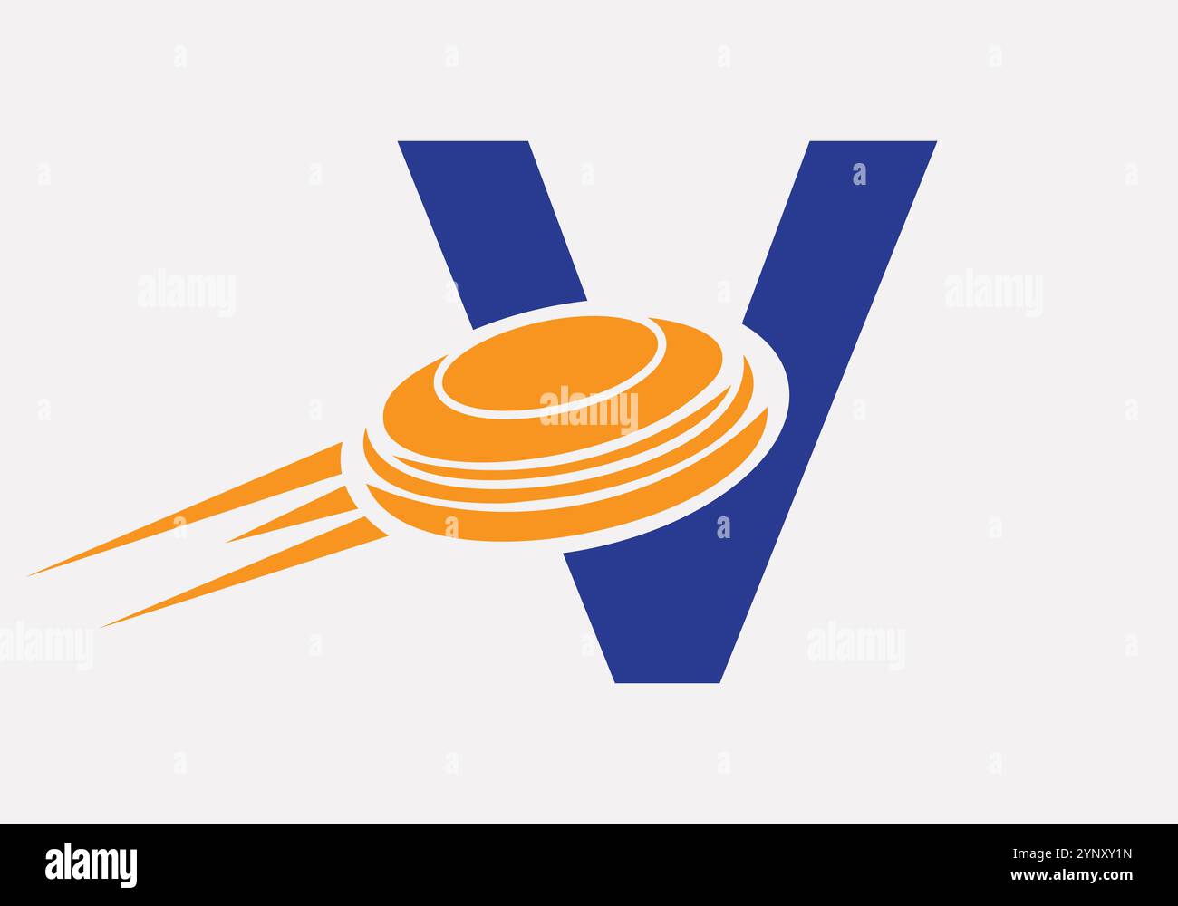 Initial Letter V Hockey Puck Logo Vector Template Stock Vector