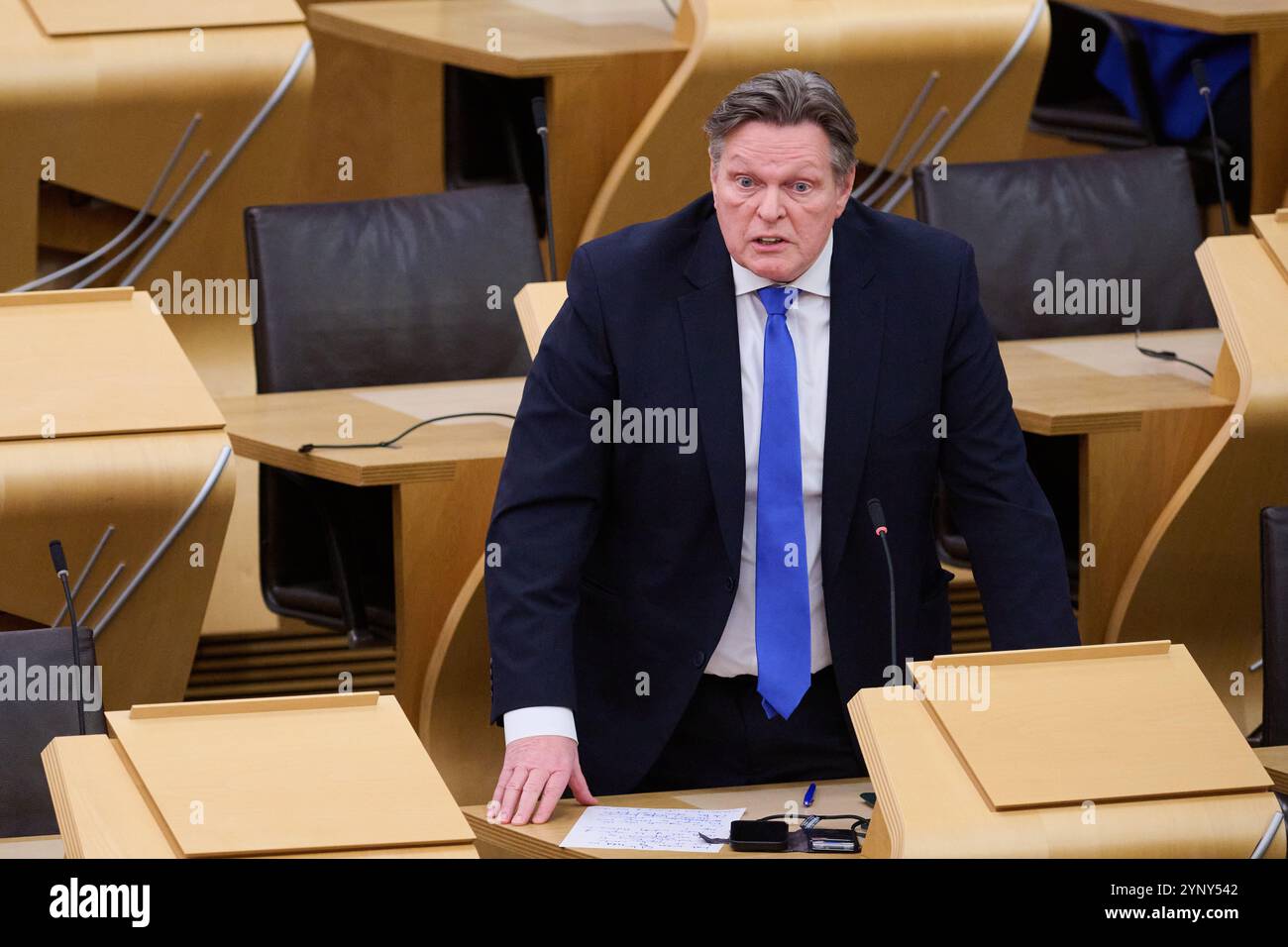 Edinburgh Scotland, UK 27 November 2024. Stephen Kerr MSP at the