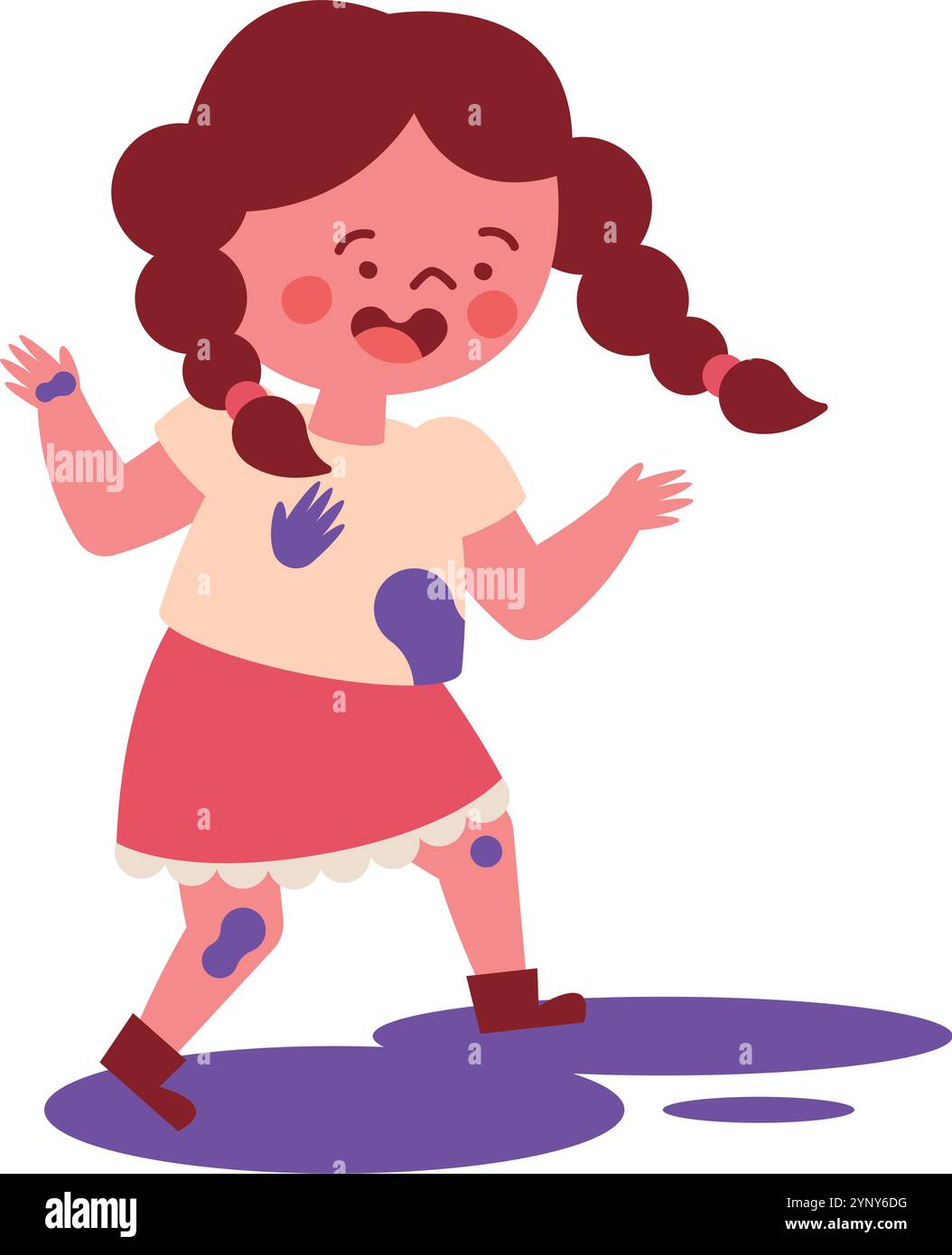 Child with paint on clothes Stock Vector Images - Alamy