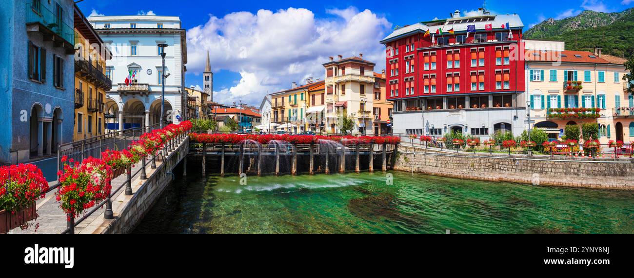 Italy, Orta lake. (Lago di Orta). Scenic colorful town Omegna with ...