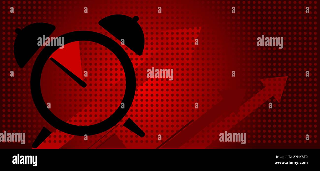 hurry up, alarm clock, clock - vector background, Stock Vector