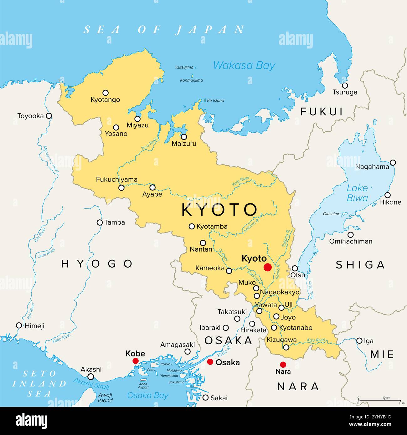 Kyoto Prefecture Of Japan Political Map Located In Kansai Region Of Kyoto Prefecture Of Japan Political Map Located In Kansai Region Of Honshu On Sea Of Japan 2YNYB1D