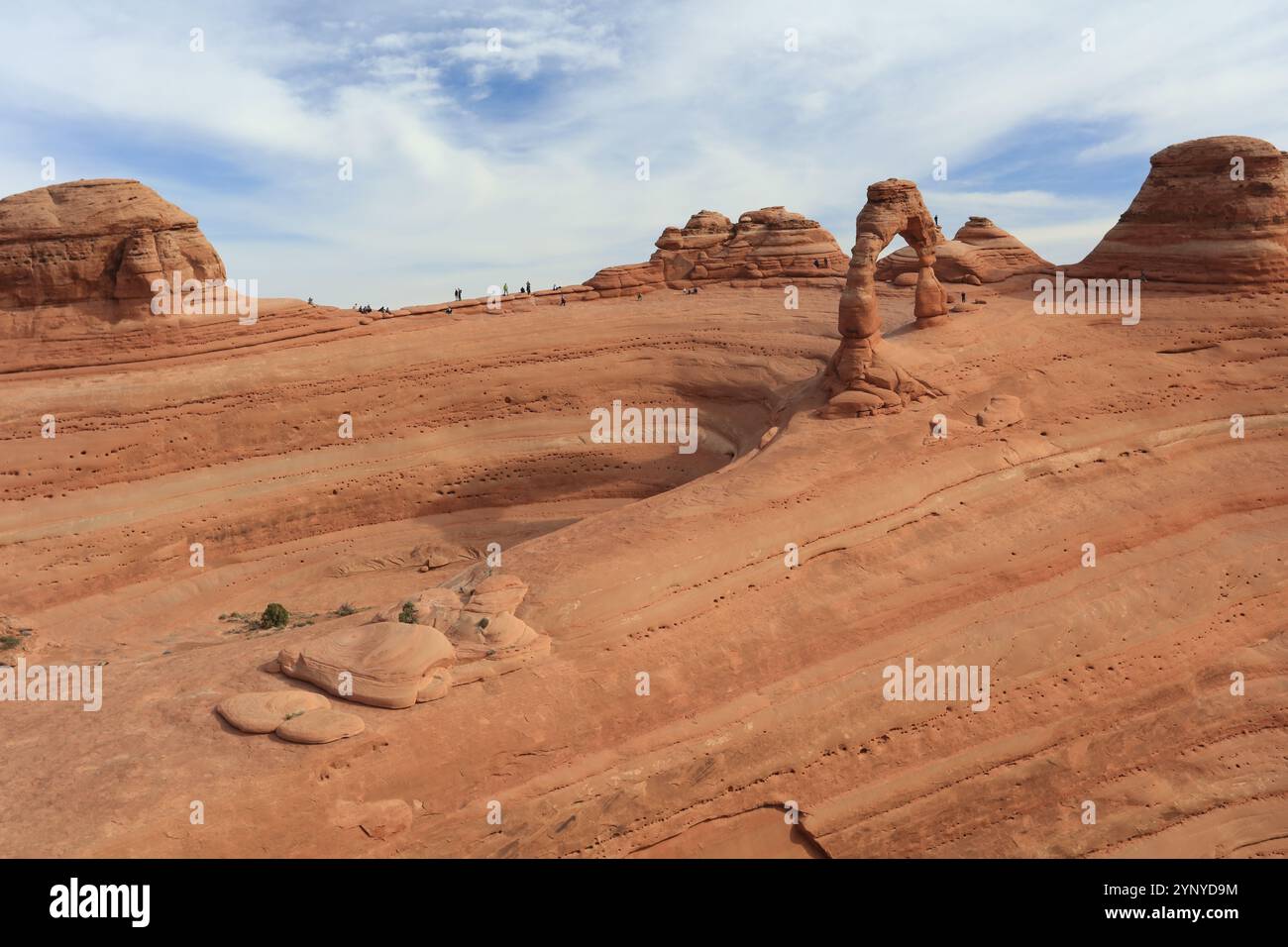 Arches National Park in Utah has one of the largest collections of natural arches in the world. Stock Photo