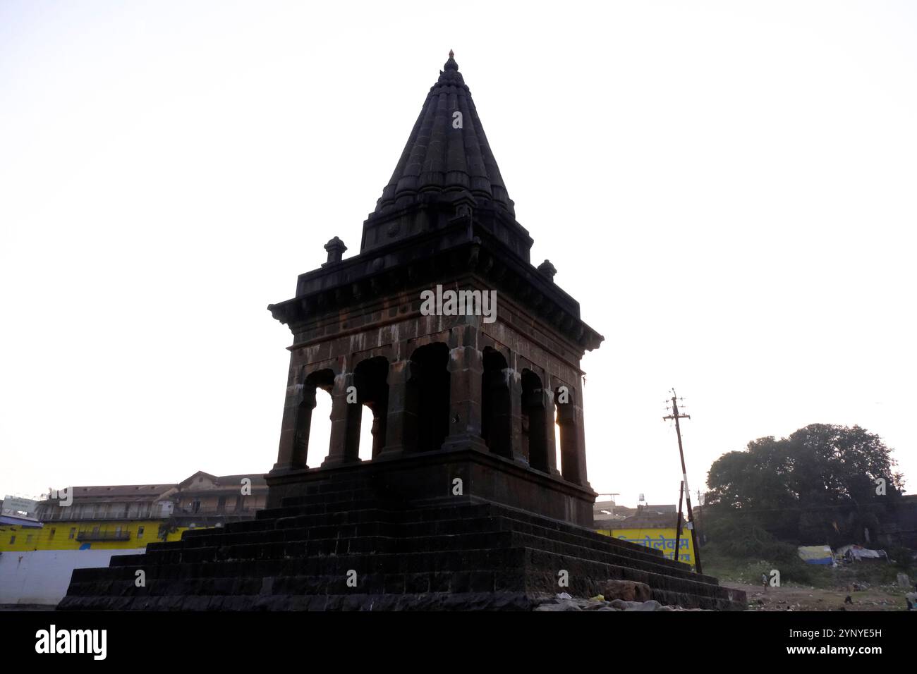 Pandharpur, India 22 November 2024 Devotees gathered at Pundlik temple and other temples series on the bank of river chandrabhaga in Pandharpur Solapu Stock Photo