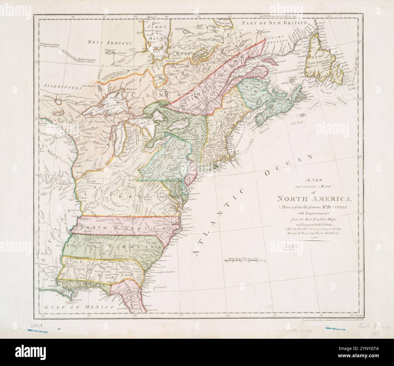 A new and accurate map of North - A New And Accurate Map Of North America 1768 By Bell Peter Geographer 2YNYGTA