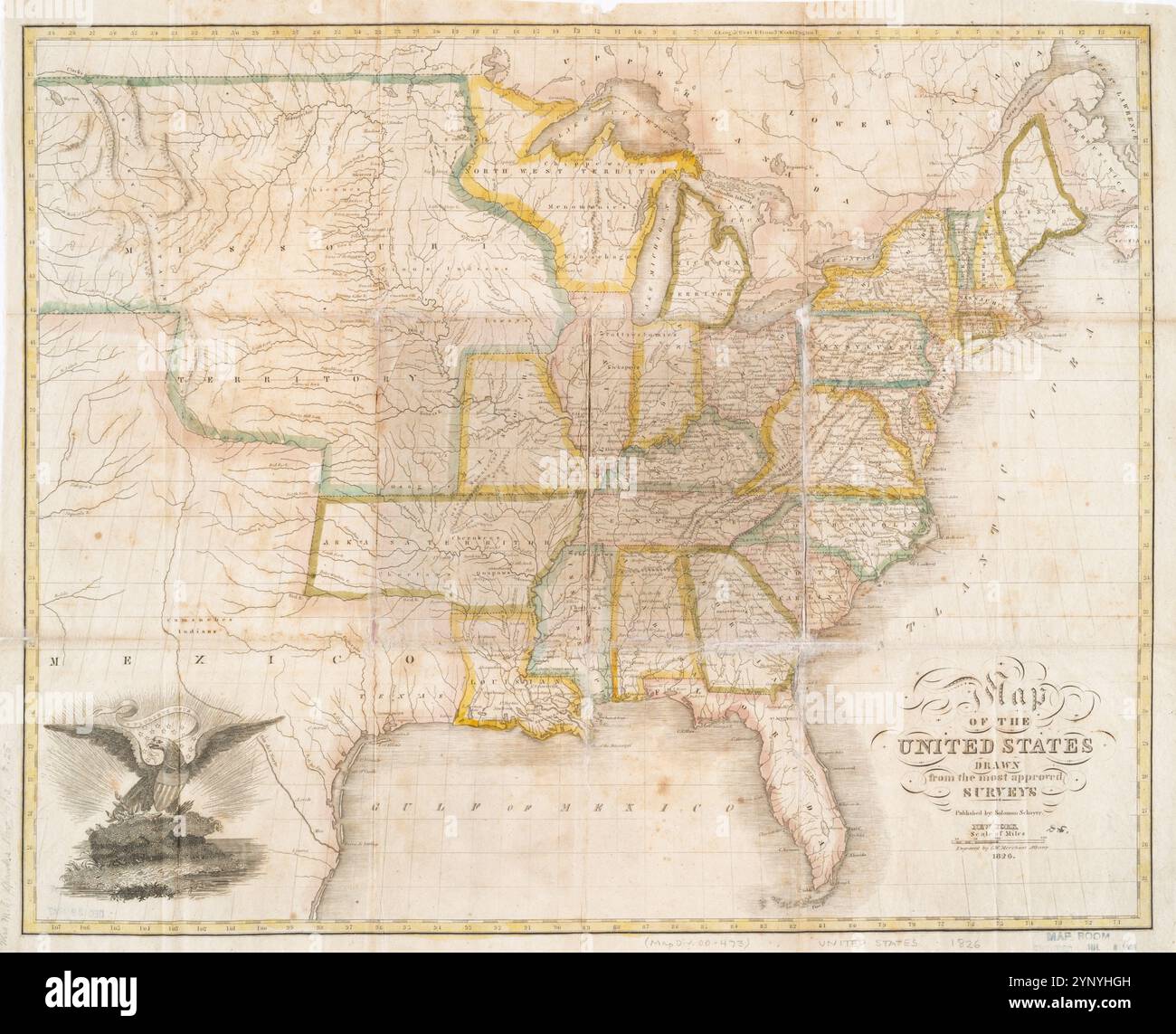 Map of the United States drawn - Map Of The United States Drawn From The Most Approved Surveys 1826 By Merchant George W 1789 Or 1790 1843 2YNYHGH