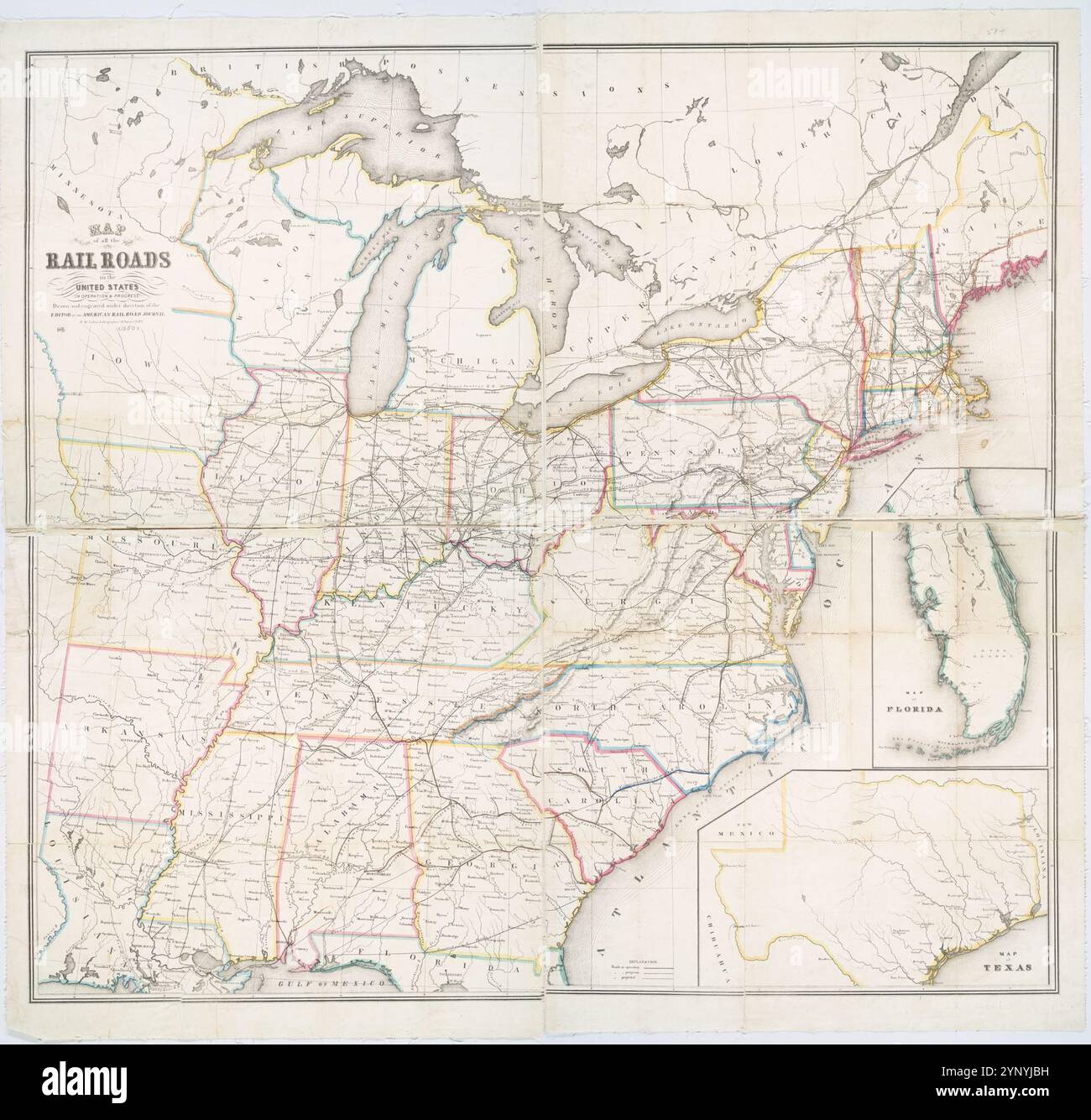 Map Of All The Railroads In The United States In Operation Progress Map Of All The Railroads In The United States In Operation Progress 1850 2YNYJBH