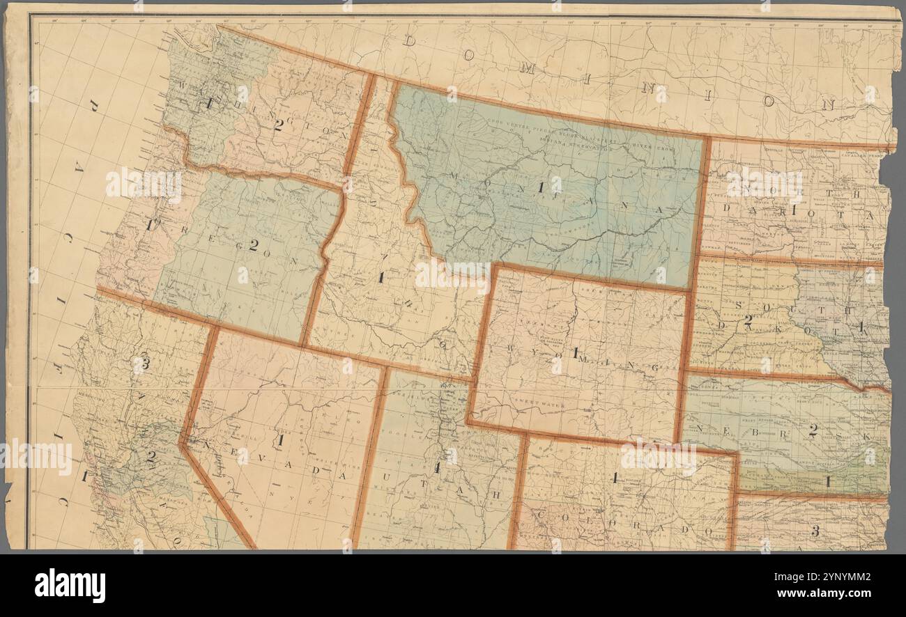 Supervisors districts eleventh - Supervisors Districts Eleventh Census Map Of The United States Showing Political Subdivions Public Culture And Drainage 1889 By Geological Survey Us 2YNYMM2 