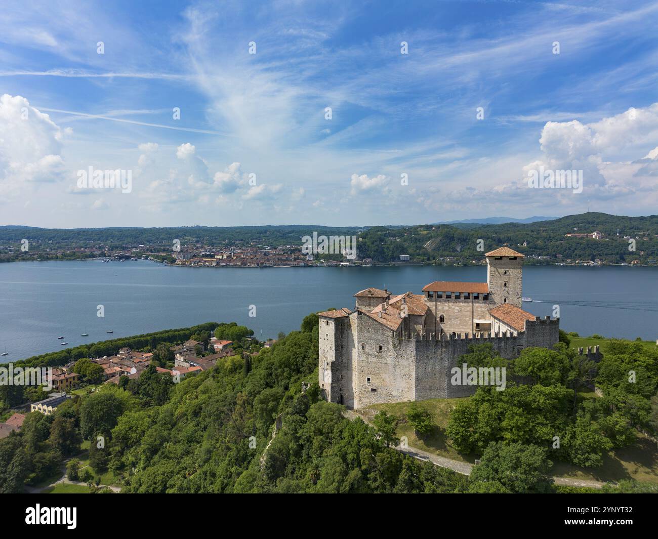 Aerial view of the Rocca the Angera fortress Stock Photo - Alamy
