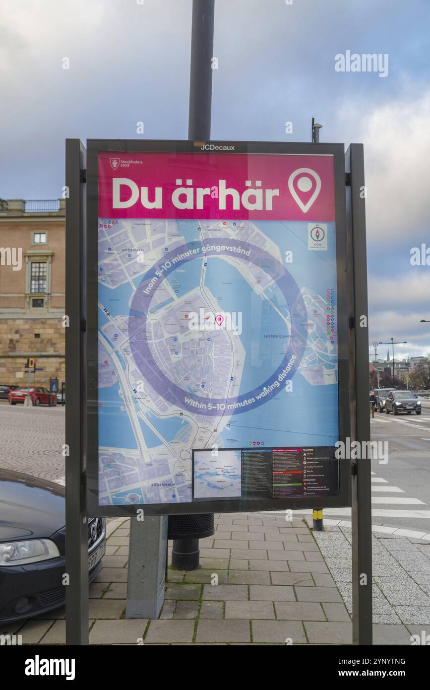 Public city plan of stockholm, the capital of sweden Stock Photo