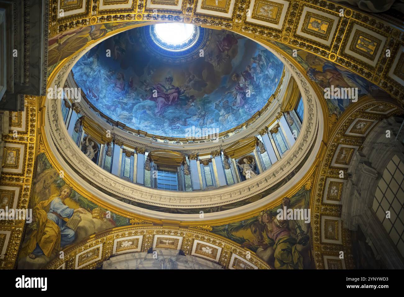 VATICAN CITY, VATICAN, OCTOBER 18, 2016: Interior of the famous St Peter's basilica. It is an Italian Renaissance church in Vatican City, the papal en Stock Photo