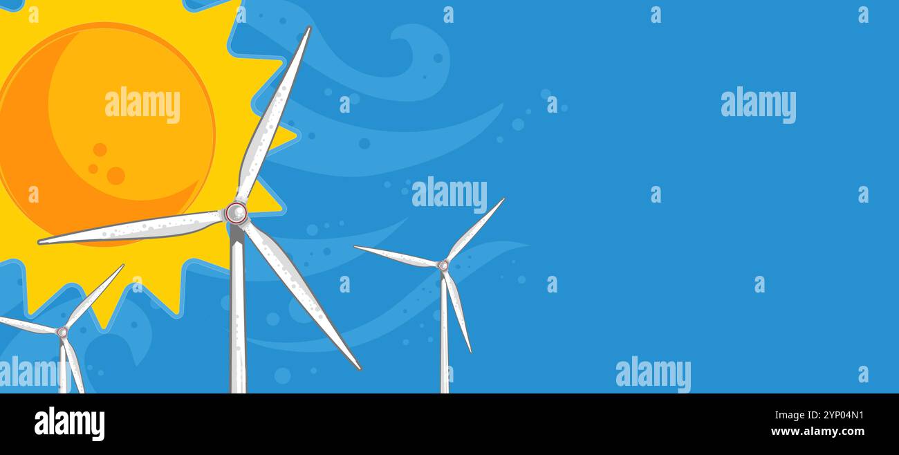 Wind turbines, wind towers - vector illustration Stock Vector Image ...