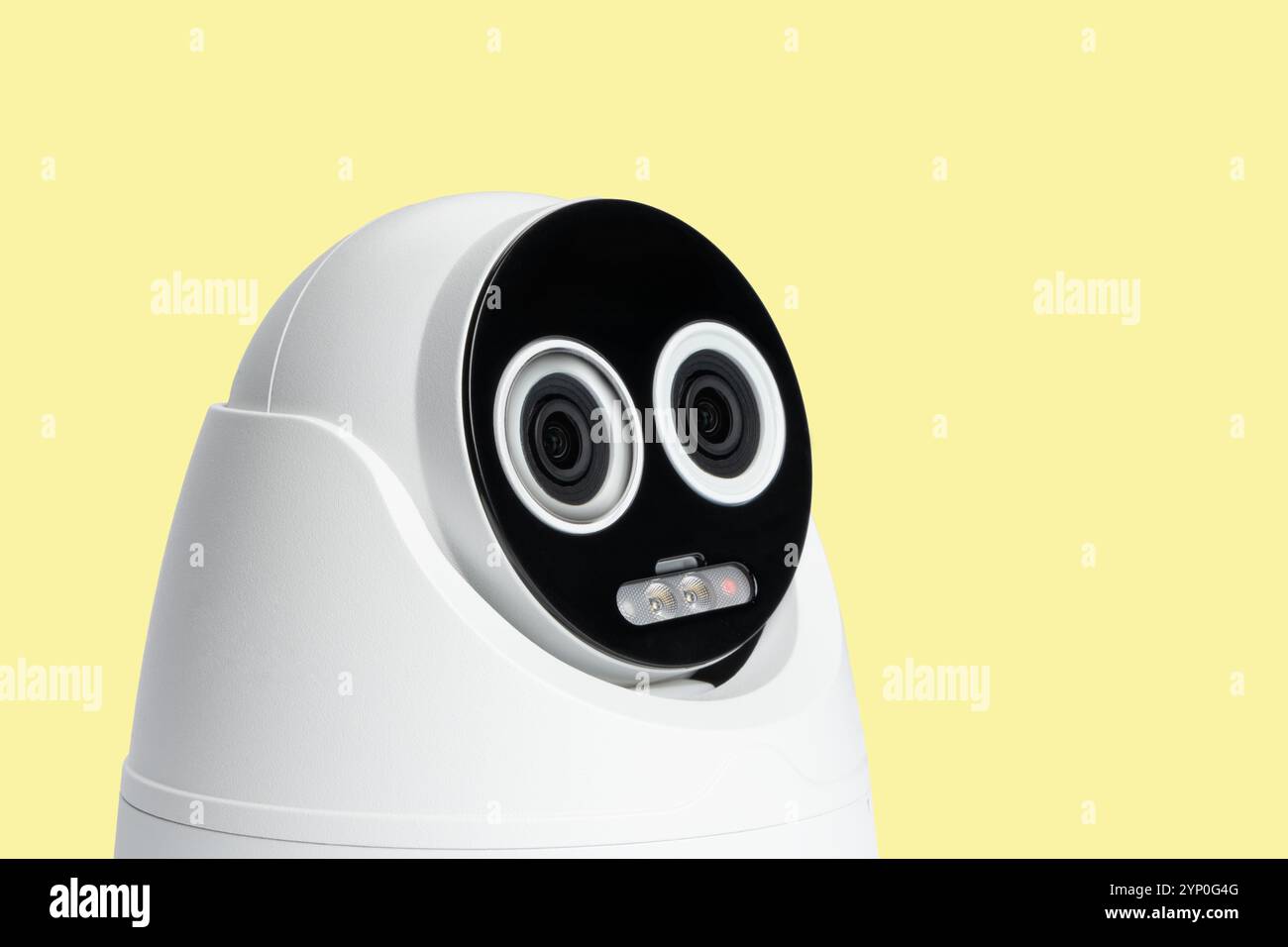 A dome CCTV ptz robotic camera with infrared LEDs illustrates modern ...