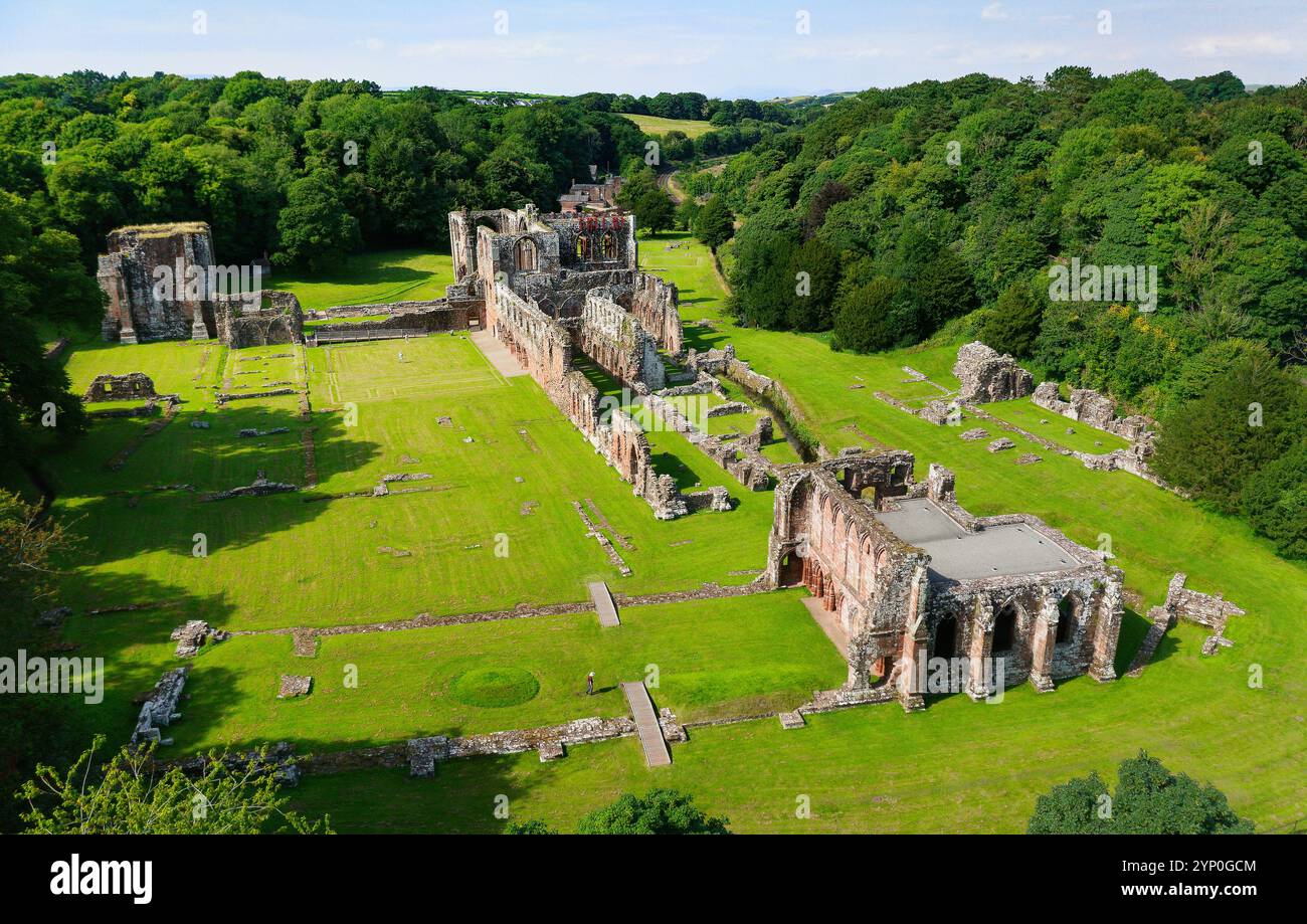 Furness Abbey, Cumbria. Founded 1123 as Order of Savigny. Cistercian from 1147. Visible ruins mainly 12th 13th C. Gothic style in local red sandstone Stock Photo