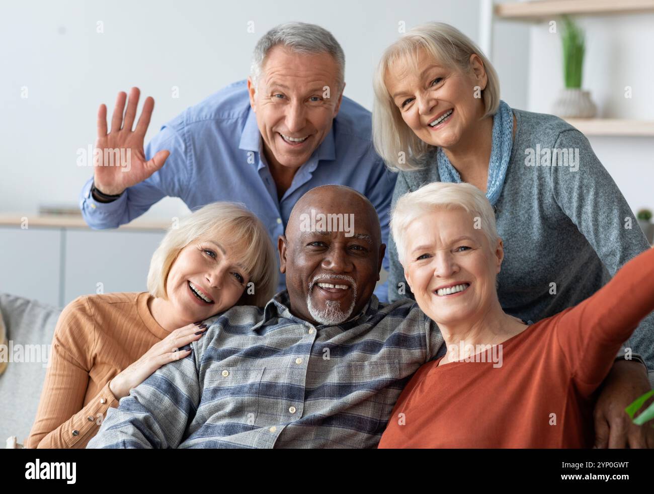 Happy senior diverse people taking hi-res stock photography and images ...