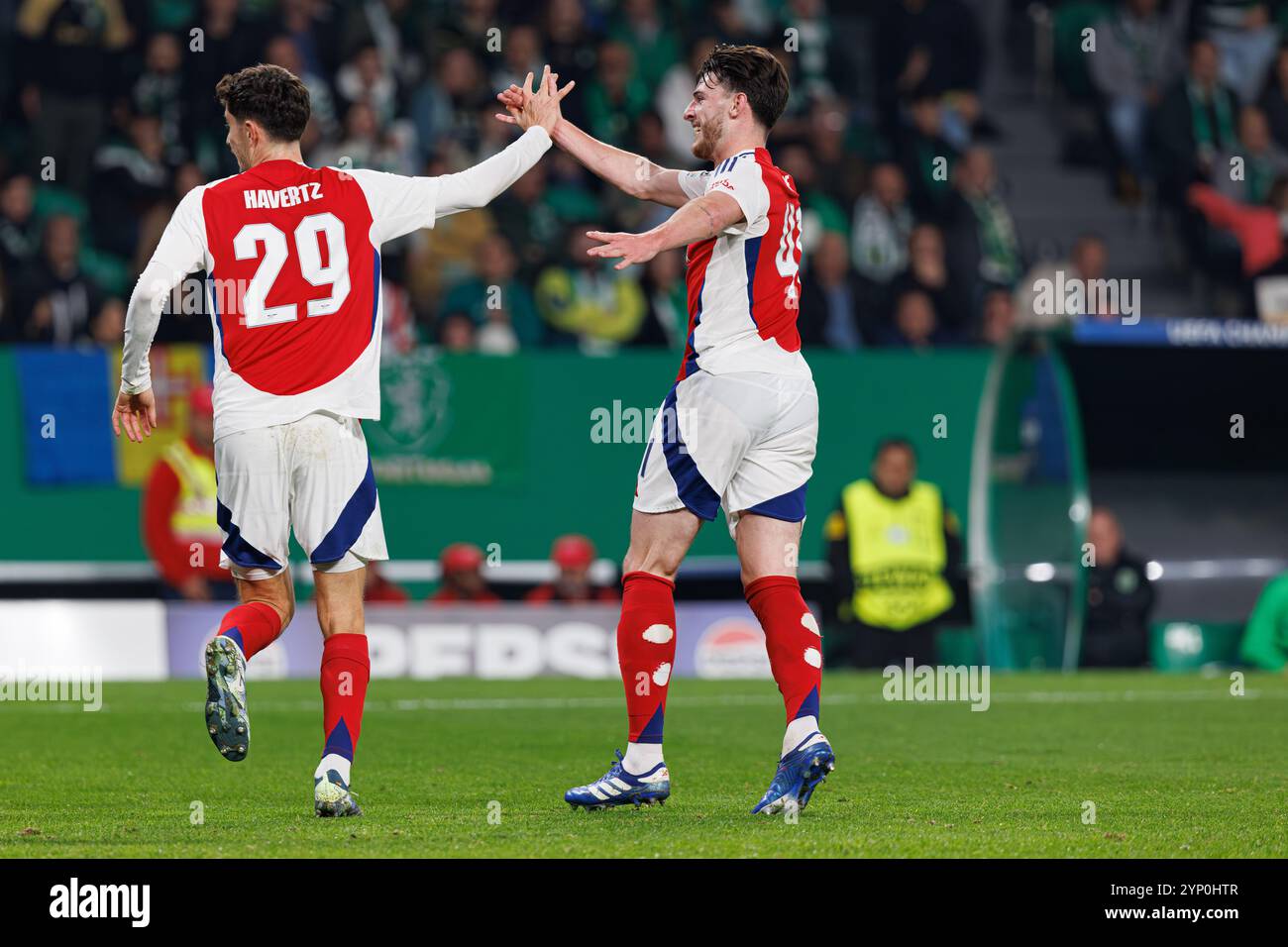 Kai Havertz Declan Rice Arsenal FC Seen In Action Celebrating After 