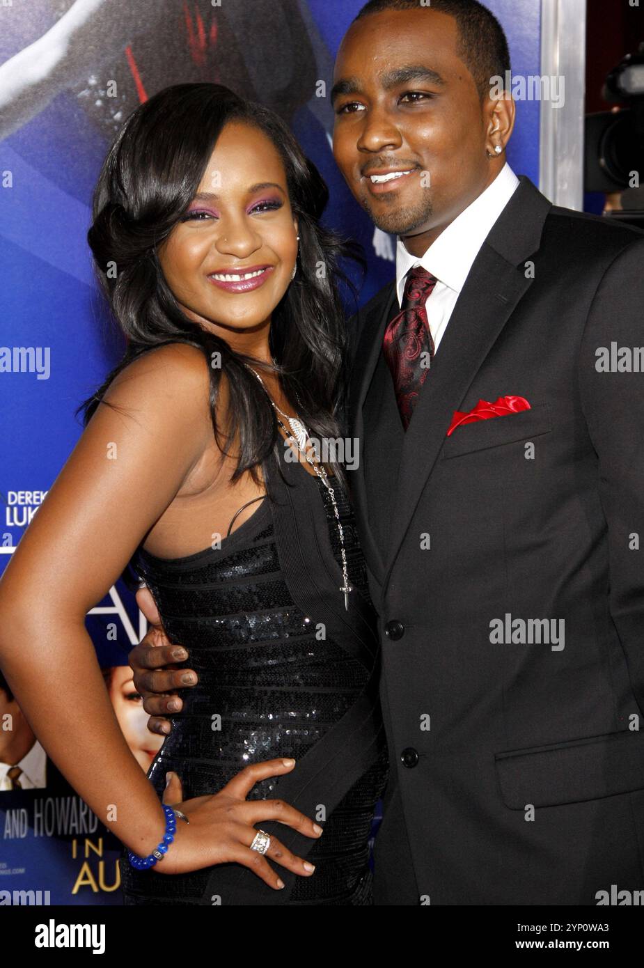 Nick Gordon and Bobbi Kristina Brown at the Los Angeles premiere of 'Sparkle' held at the Grauman's Chinese Theater in Hollywood on August 16, 2012. Stock Photo