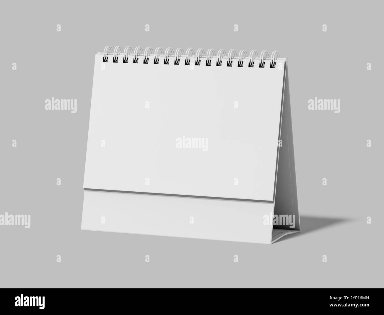White Blank Desk Calendar 3D Mockup in Grey Background Stock Photo - Alamy