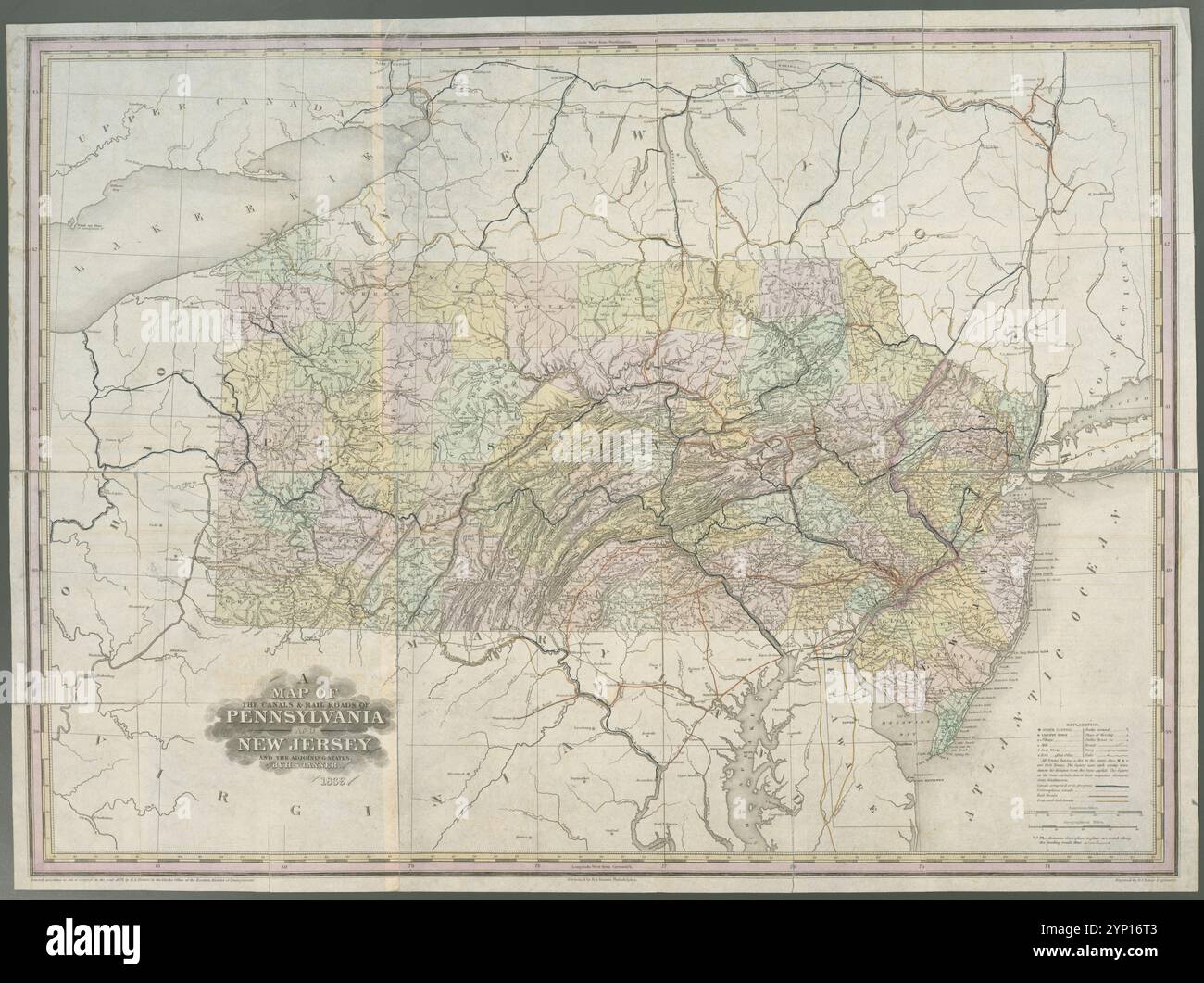A map of the canals & rail roads of Pennsylvania and New Jersey and the ...