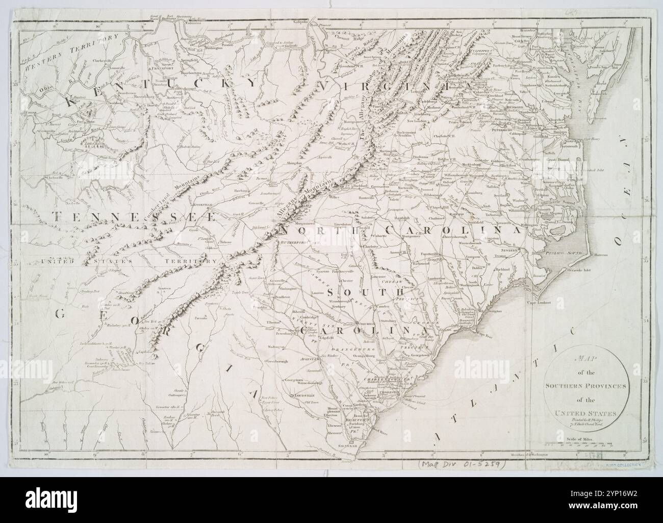 Map of the southern provinces of - Map Of The Southern Provinces Of The United States 1800 By Russell John Active 1733 1795 2YP16W2 