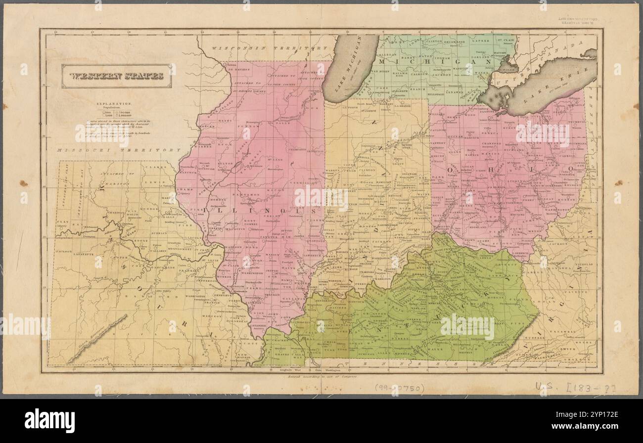 Western states 1830 - 1839 Stock Photo