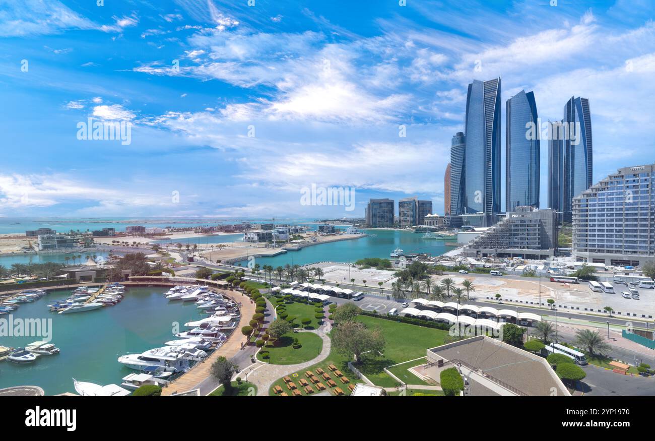 UAE United Arab Emirates Abu Dhabi Downtown Panorama And Financial uae-united-arab-emirates-abu-dhabi-downtown-panorama-and-financial