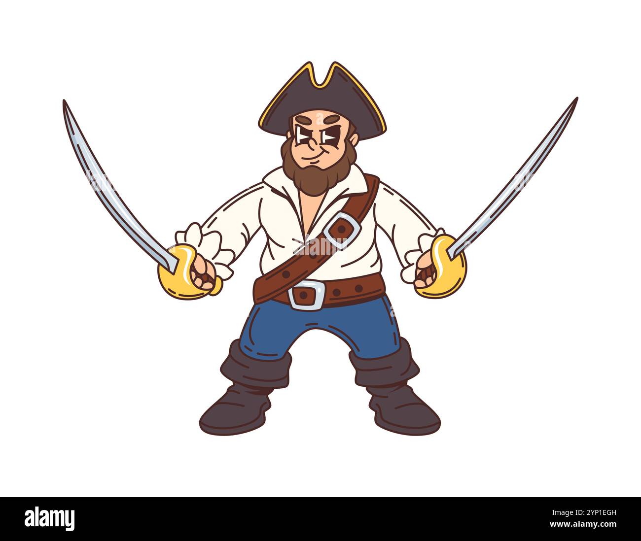 Cartoon pirate, filibuster sailor happy character. Filibuster bandit ...