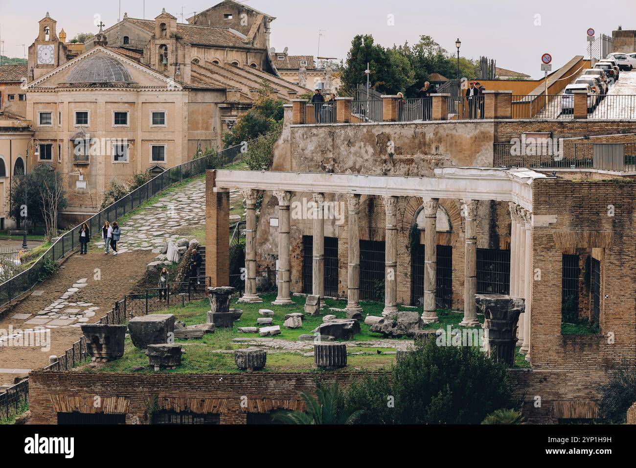 Rome, Italy - December 6, 2023: Close-up of Roman Forum. Architecture ...