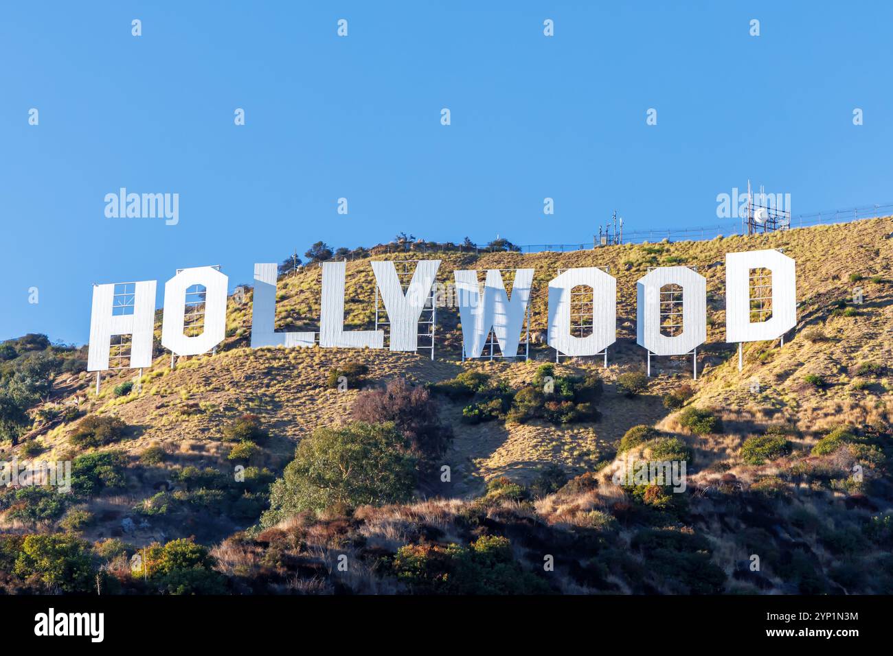 Hollywood sign at Mount Mt Lee in Los Angeles in the United States Stock Photo