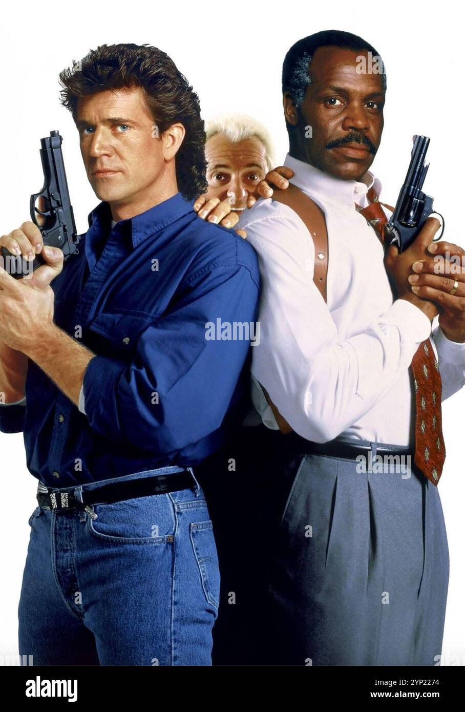 LETHAL WEAPON 3 1992 Warner Bros. film with from left: Mel Gibson, Joe Pesci, Danny Glover Stock Photo