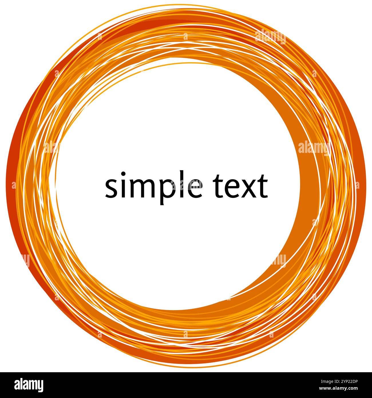 Vector abstract orange swirl shape isolated on white background. Rainbow abstract circle frame Stock Vector