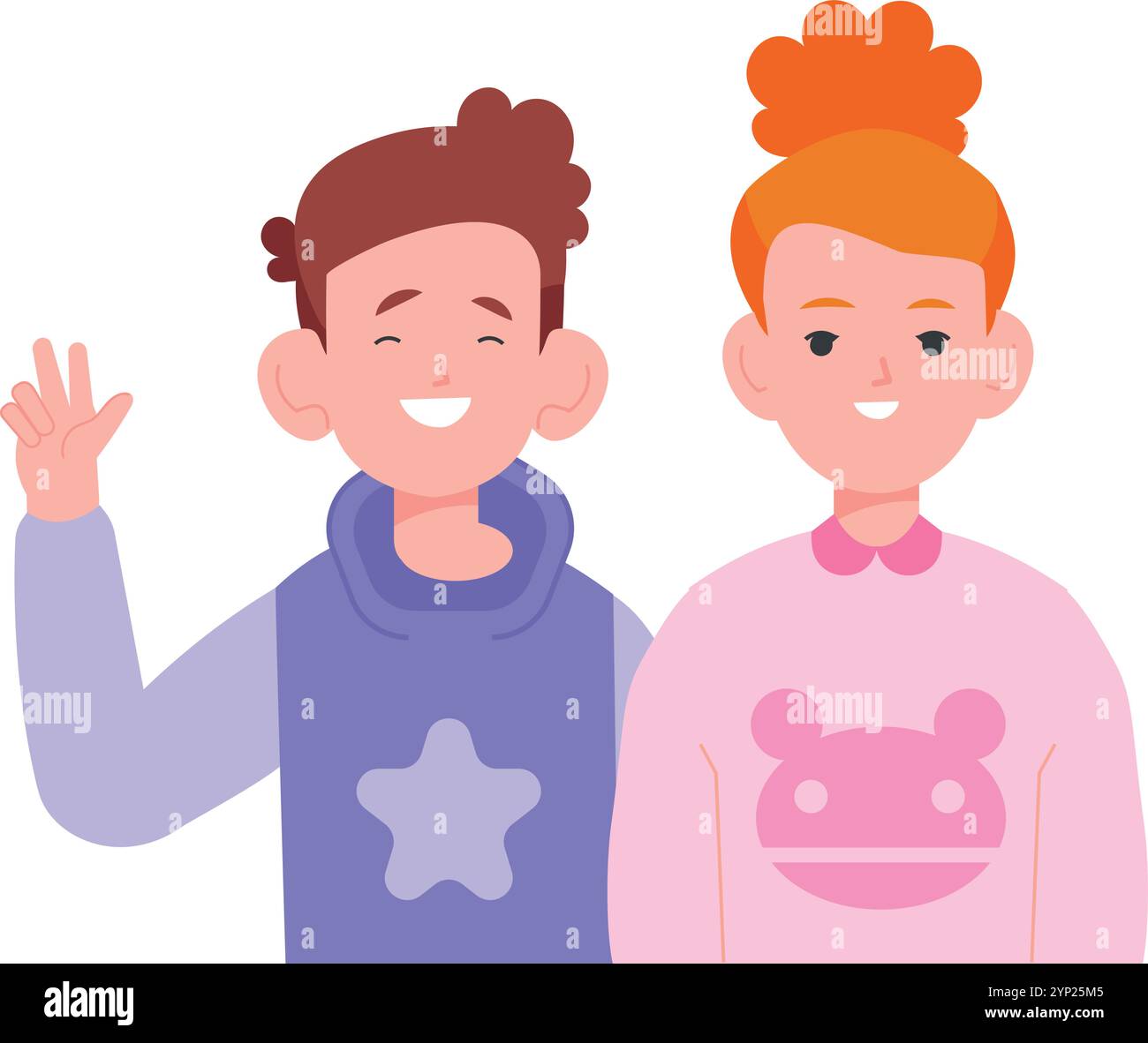 Brother Backround Siblings portrait. Brother and sister kids. Happy children isolated on ...