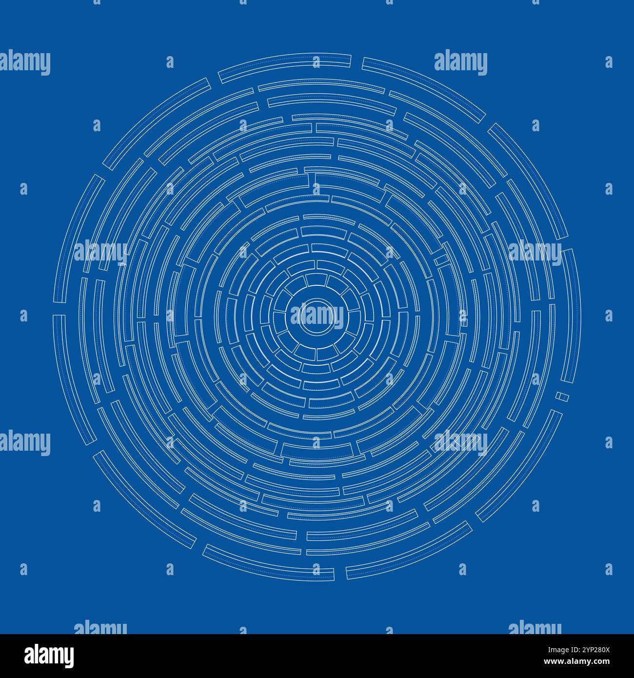 3D circular pattern. Style wireframe model Stock Vector