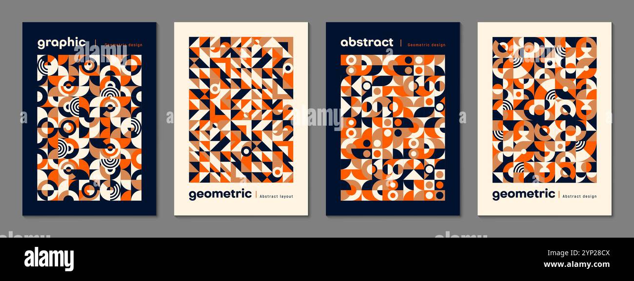 Abstract modern geometric Bauhaus poster templates. Event advertising ...