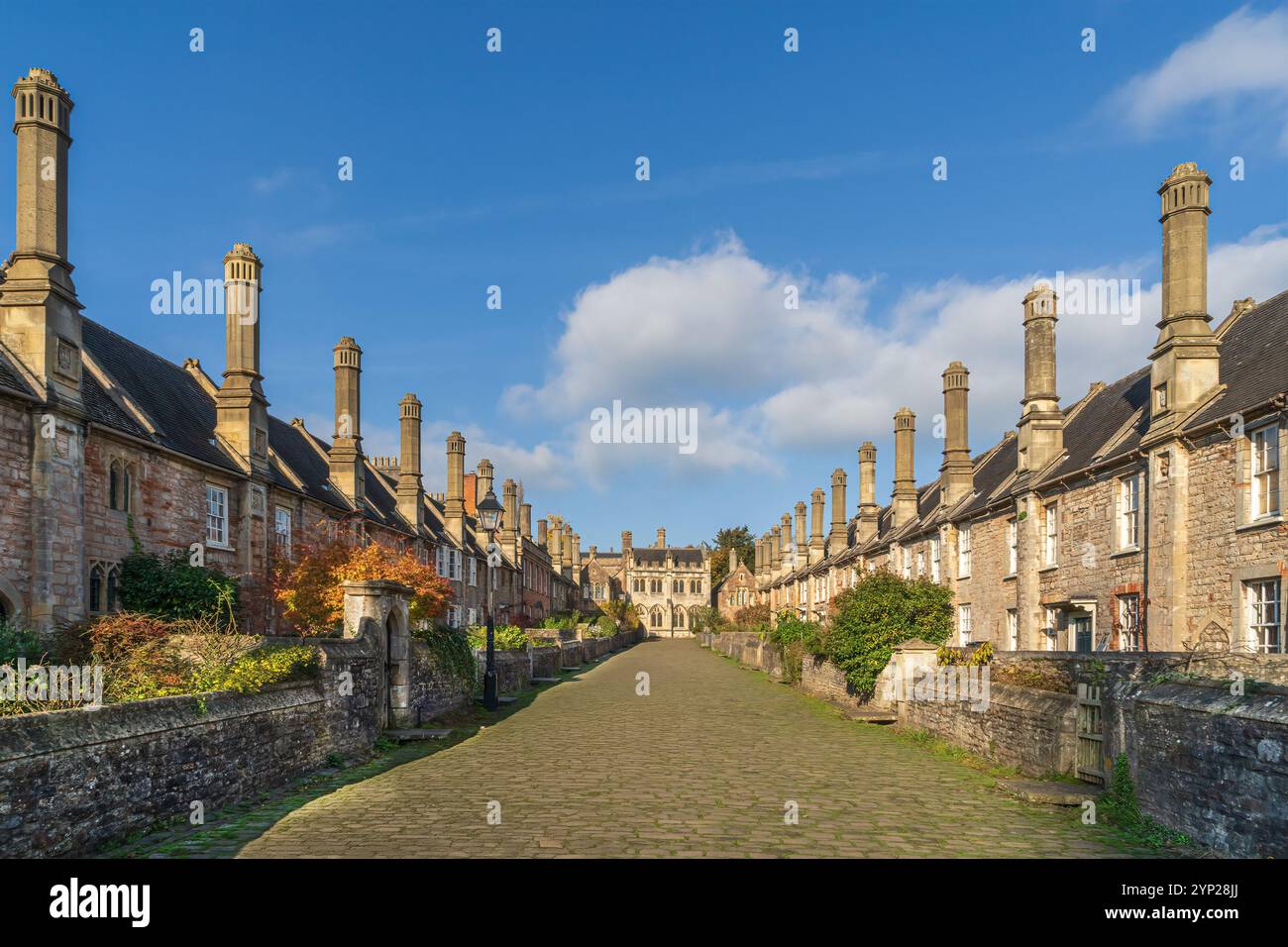 Vicars Close in Wells Cathedral in the town of Wells Stock Photo