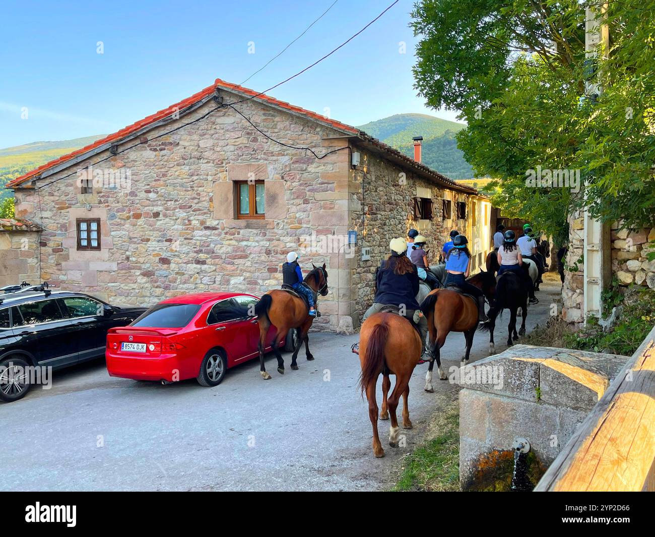 Horse riding route. Hoz de Abiada, Cantabria, Spain. - Smartphone Captured Stock Image