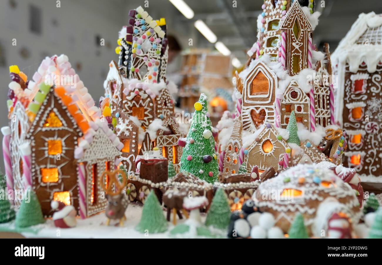 A view of a gingerbread model which forms part of the Museum of ...