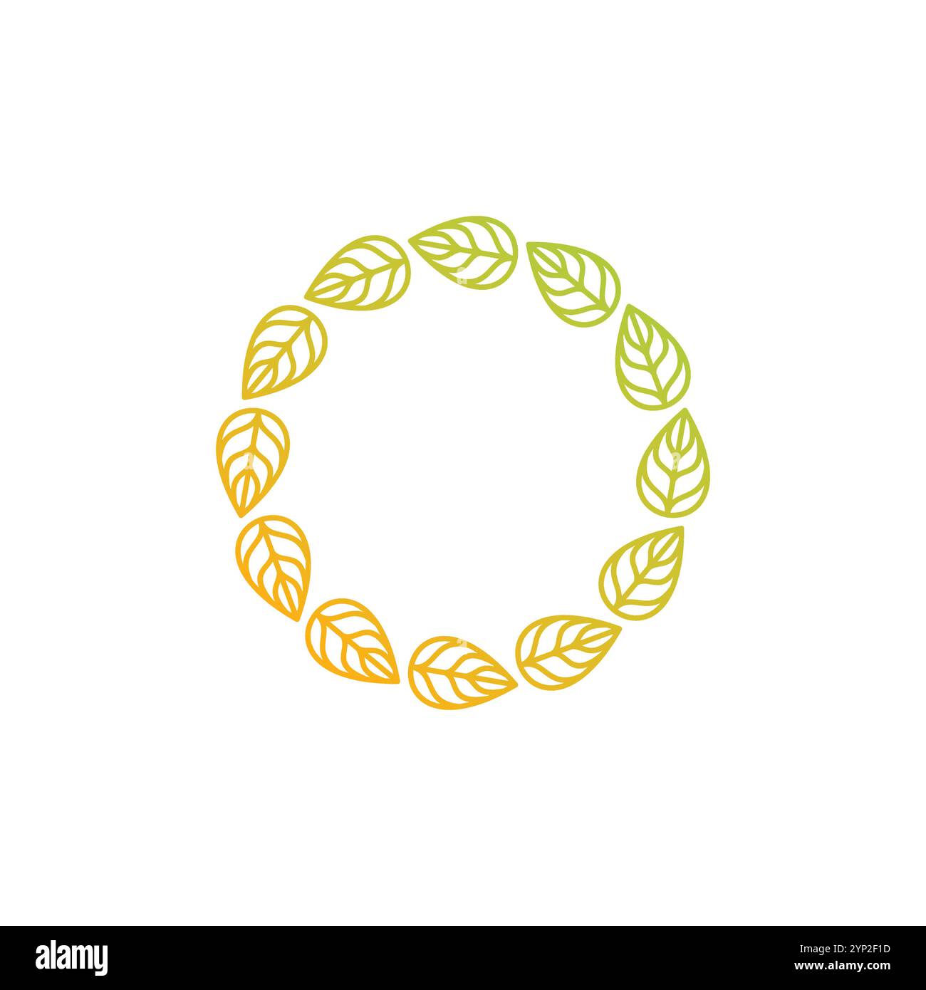 Circle Leaf Vector Illustration. Leaves Round Logo Design Stock Vector