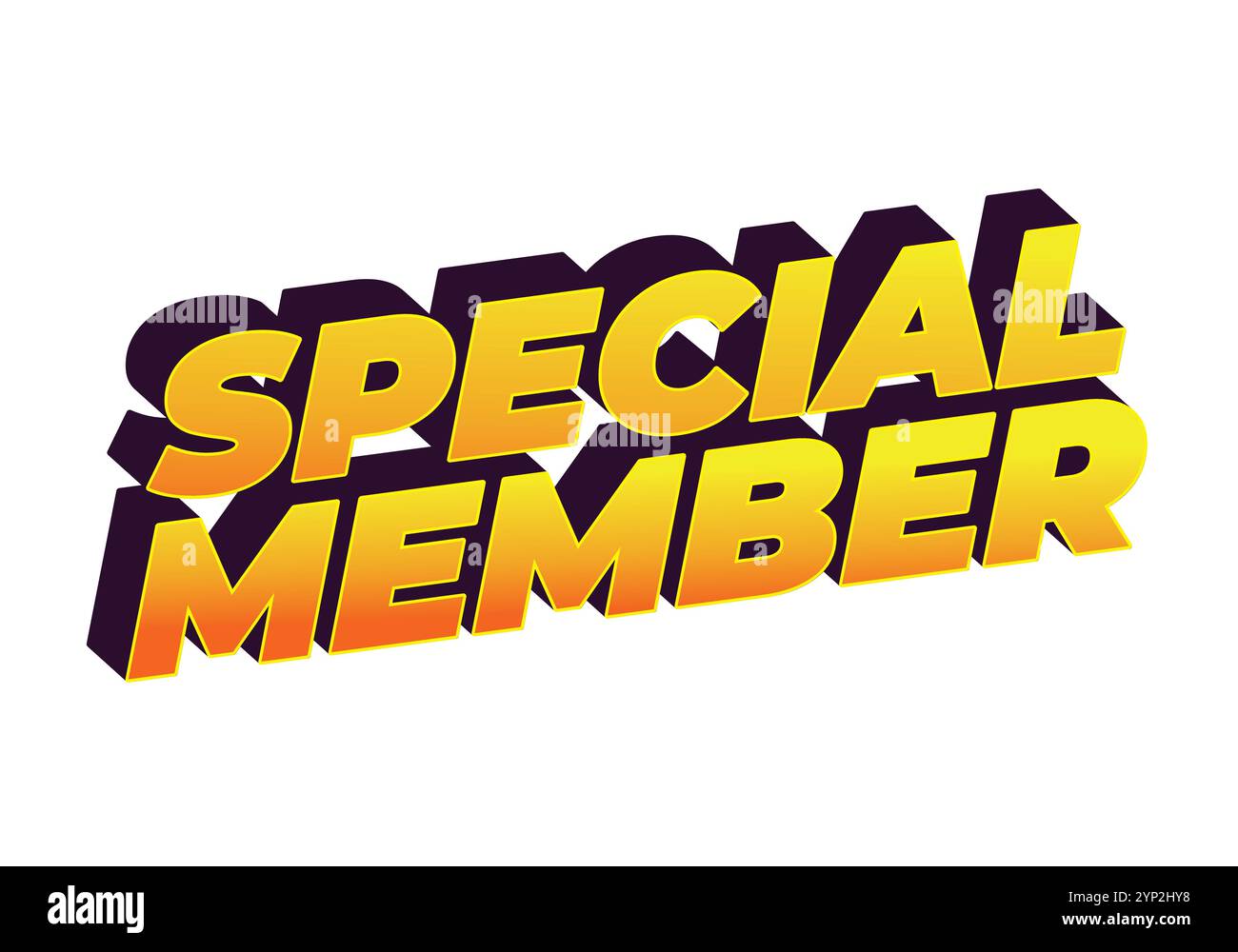 Special member. Text effect design in modern colors with 3D effect look ...