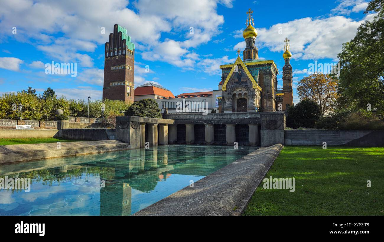 Matthildenhoehe, UNESCO World Heritage Site, Darmstadt, Hesse, Germany, Europe Stock Photo
